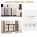 PawHut 3 Panel Stair Gate Foldable Dog Door Gate Indoor Free Standing Safety Gate Pet Barrier 76cm Height - 4