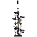 PawHut Floor-to-Ceiling Cat Tree for Indoor Cats, 240-260cm Adjustable Cat Tree - White - 1