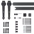 HOMCOM 6.6FT/200cm Black Sliding Door Kit for Single Barn Door, Antique Sliding Barn Door Hardware Kit with J Shape Hanger - 4