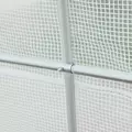 Outsunny 4.5 x 2 x 2 m Polytunnel Greenhouse, Walk-in Green House for Garden with Mesh Windows, Galvanised Steel Frame, White - 9