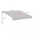 Outsunny 3.5Lx2.5M Retractable Manual/Electric Awning-Cream White/White - 3