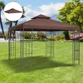 Outsunny 3x3 m Double-Tier Canopy Top Replacement-Coffee - 2