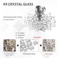 HOMCOM Crystal Chandeliers, 40cm K9 Droplets Ceiling Light with 3 E14 Bulb Base, Pendant Lights for Living Room, Bedroom, Dining Room, Hallway, Kitchen - 4
