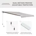 Outsunny 2.95Lx2.5M  Retractable Manual/Electric Awning-Cream White/White - 4
