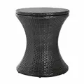 Outsunny PE Rattan Ice Bucket Table, Height Adjustable Liftable Outdoor Drinks Cooler, 52 cm Round Garden Beer Cocktail Table with Lid for Bar, Patio, Terrace, Brown - 1