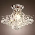 HOMCOM Crystal Chandeliers, 40cm K9 Droplets Ceiling Light with 3 E14 Bulb Base, Pendant Lights for Living Room, Bedroom, Dining Room, Hallway, Kitchen - 9
