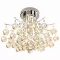 HOMCOM Crystal Chandeliers, 40cm K9 Droplets Ceiling Light with 3 E14 Bulb Base, Pendant Lights for Living Room, Bedroom, Dining Room, Hallway, Kitchen - 1