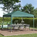 Outsunny 3 x 3M Garden Pop Up Gazebo Height Adjustable Marquee Party Tent Wedding Canopy with Carrying Bag, Green - 2