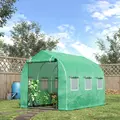 Outsunny Polytunnel Greenhouse with Windows and Door, Walk in Greenhouse for Garden, Backyard (3 x 2 M) - 2