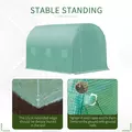 Outsunny Walk-in Polytunnel Greenhouse, Outdoor Garden Tunnel Greenhouse Tent with Zipped Roll-Up Door and 6 Mesh Windows, 3 x 2M - 5
