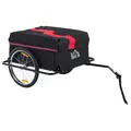 HOMCOM Two-Wheel Bicycle Large Cargo Wagon Trailer Oxford Fabric, Folding Storage, & Removable Cover, Red - 1