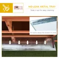 Pawhut Wooden Rabbit Hutch Guinea Pig hutch House 2 Tier with Rabbit Run for Outdoor Garden Backyard, 85 x 24 x 57cm - 6