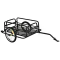 HOMCOM Bike Cargo Trailer in Steel Frame Extra Bicycle Storage Carrier with Hitch-Black - 1