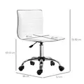HOMCOM Adjustable Swivel Office Chair with Armless Mid-Back in PU Leather and Chrome Base - White - 3