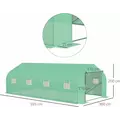 Outsunny Polytunnel Greenhouse with Windows and Door, Walk in Greenhouse for Garden, Backyard (6 x 3 M) - 3