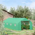 Outsunny Polytunnel Greenhouse with Windows and Door, Walk in Greenhouse for Garden, Backyard (6 x 3 M) - 2