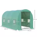 Outsunny 4 x 2 x 2 m Polytunnel Greenhouse with Roll-up Door and 6 Mesh Windows, Walk-in Garden Tunnel Warm House Tent with UV-resistant PE Cover and Galvanised Steel Frame, Green - 3