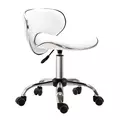 HOMCOM Adjustable Rolling Swivel Beauty Salon Chair, Stool for Spa, Technician - White - 1