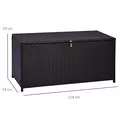 Outsunny 284 L Rattan Garden Storage Box, Outdoor Garden Storage Box with Gas Lift and Lockable Lid, Outdoor Wicker Rattan Chest Container for Garden Tools, 118 x 54 x 59 cm, Dark Brown - 3