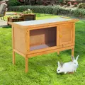PawHut Rabbit Hutch Outdoor Guinea Pig Hutch Bunny Cage Shelter Outdoor, 90 x 45 x 65cm - 2