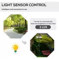 Outsunny 1.8m Traditional Victorian Style 3 Way Head Outdoor Garden Solar Post Lamp Sensor Dimmable LED Lantern Bollard Pathway IP44 – Black - 4