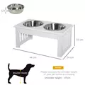 PawHut Raised Dog Feeding Bowls with Stand, Stainless Steel for  Extra Small and Small Dog, 44L x 24W x 15H cm - White - 3