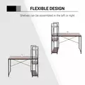 HOMCOM Computer Desk with Storage Shelves on Left or Right, Industrial Reversible Writing Desk for Home Office, Study, Easy Assembly, 120 x 64 x 121cm, Walnut and Black - 4