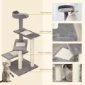 PawHut 100 cm Cat Tree for Indoor Cats Kitten Scratch Scratching Post Climbing Tower Activity Centre Grey - 4