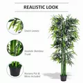 Outsunny 6ft Artificial Bamboo Tree Plant Greenery in A Pot for Home Office Planter 1.8M - 5