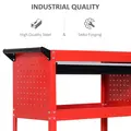 DURHAND 3-Tier Tool Trolley Cart Storage Shelf Roller Cabinet DIY Box Garage Workshop with Drawer Red - 6