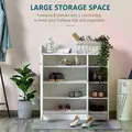 HOMCOM Shoe Storage Cabinet  Two Doors w/ Adjustable 4 Shelves Cupboard Footwear Rack Stand Organiser Hallway White - 5