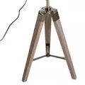 HOMCOM Vintage Tripod Table Desk Lamp Bedside Light Spotlight Brass Antique Searchlight Wooden Base - 6