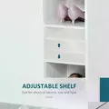 HOMCOM Shoe Storage Cabinet  Two Doors w/ Adjustable 4 Shelves Cupboard Footwear Rack Stand Organiser Hallway White - 6