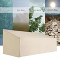 Outsunny 600D Oxford Cloth Garden Furniture Cover Waterproof, 3 Seater Sofa Protector for Patio, Outdoor, Beige, 218 x 111 x 63-101 cm - 6
