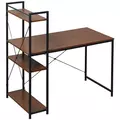 HOMCOM Computer Desk with Storage Shelves on Left or Right, Industrial Reversible Writing Desk for Home Office, Study, Easy Assembly, 120 x 64 x 121cm, Walnut and Black - 1