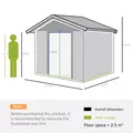 Outsunny 6.5 x 5ft Metal Garden Shed, House Hut Gardening Tool Storage with Ventilations, Sliding Door, Sloped Roof for Garden, Patio, Brown - 3