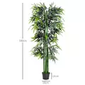 Outsunny 6ft Artificial Bamboo Tree Plant Greenery in A Pot for Home Office Planter 1.8M - 3