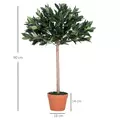 Outsunny 3ft Artificial Olive Tree Indoor Plant Greenery for Home Office Potted in An Orange Pot - 3