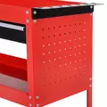 DURHAND 3-Tier Tool Trolley Cart Storage Shelf Roller Cabinet DIY Box Garage Workshop with Drawer Red - 8