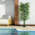 Outsunny 6ft Artificial Bamboo Tree Plant Greenery in A Pot for Home Office Planter 1.8M - 4