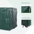 Outsunny Patio 3 Seater Swing Chair Bench Cover Outdoor Garden Furniture Rain Protection Cover Protector Waterproof Anti-UV, 215L x 155W x 150Hcm, Dark Green - 5