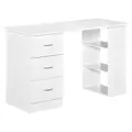HOMCOM Computer Desk, Home Office Desk, Writing Table, PC Workstation with 3 Storage Shelves and 3 Drawers for Working, Study, 120 x 49 x 72 cm, White - 1