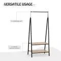 HOMCOM Clothes Rail, Freestanding Metal Clothes Rack with 2 Tier Storage Shelves for Bedroom and Entryway, 64 x 42.5 x 149 cm, Black Frame - 4