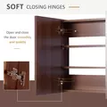 kleankin Double Door Bathroom Mirror Cabinet, Wall Mounted Bathroom Storage Cabinet, Soft Closing, 63L x 60Hcm - 5