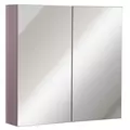 kleankin Double Door Bathroom Mirror Cabinet, Wall Mounted Bathroom Storage Cabinet, Soft Closing, 63L x 60Hcm - 1