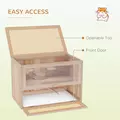 PawHut Wooden Hamster Cage Mouse Mice Rodent Small Animals Hutch Exercise Play House 60 x 35 x 42cm, Natural Wood Finish - 5