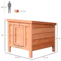 PawHut Wooden Rabbit Hutch Outdoor, Guinea Pig Hutch, Rabbit Hideaway, Cat House, Bunny Cage Small Animal House with Openable Roof, 51 x 42 x 43 cm, Natural - 3