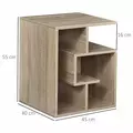 HOMCOM Side Table, 3 Tier End Table with Open Storage Shelves for Living Room, Bedroom, Oak - 3