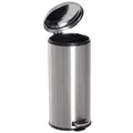 HOMCOM Foot Pedal Bin Stainless Steel Metal Waste Rubbish Lid Kitchen Garbage 30L Silver - 1