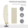 Outsunny Parasol Cover, 600D Oxford Cantilever Umbrella Cover Fit for 2-4m Parasol, Banana Umbrella Protector with Zipper for Outdoor Garden, Patio, White - 4